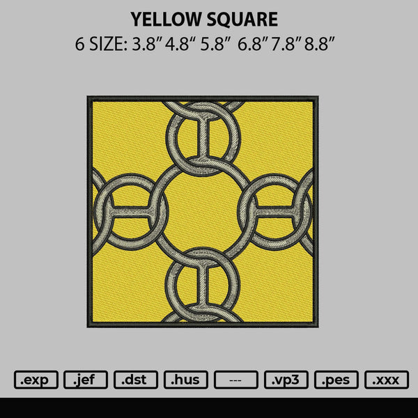 Yellow Square Embroider File 6 sizes