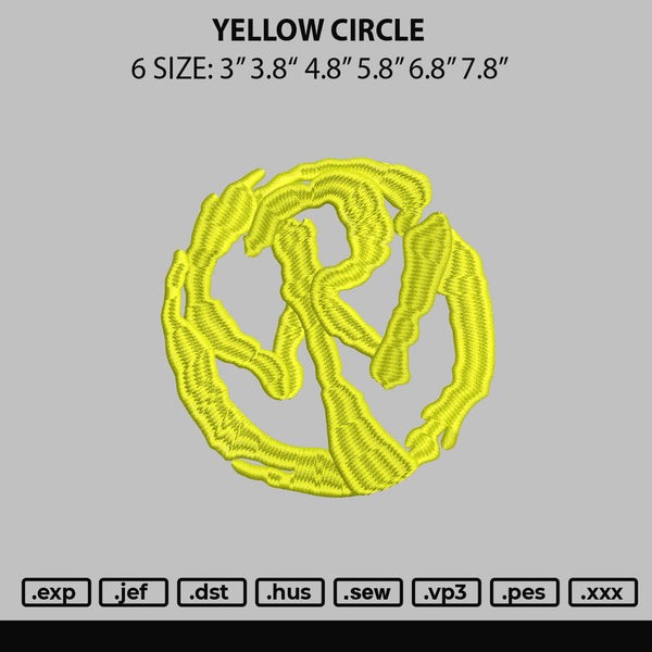 Yellow Circle Embroidery File 6 sizes