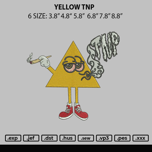 Yellow Tnp Embroidery File 6 sizes