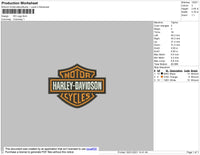 Harley D Logo Embroidery File 8 Size