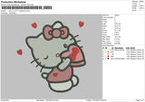 Kitty Heart Embroidery File 6 sizes