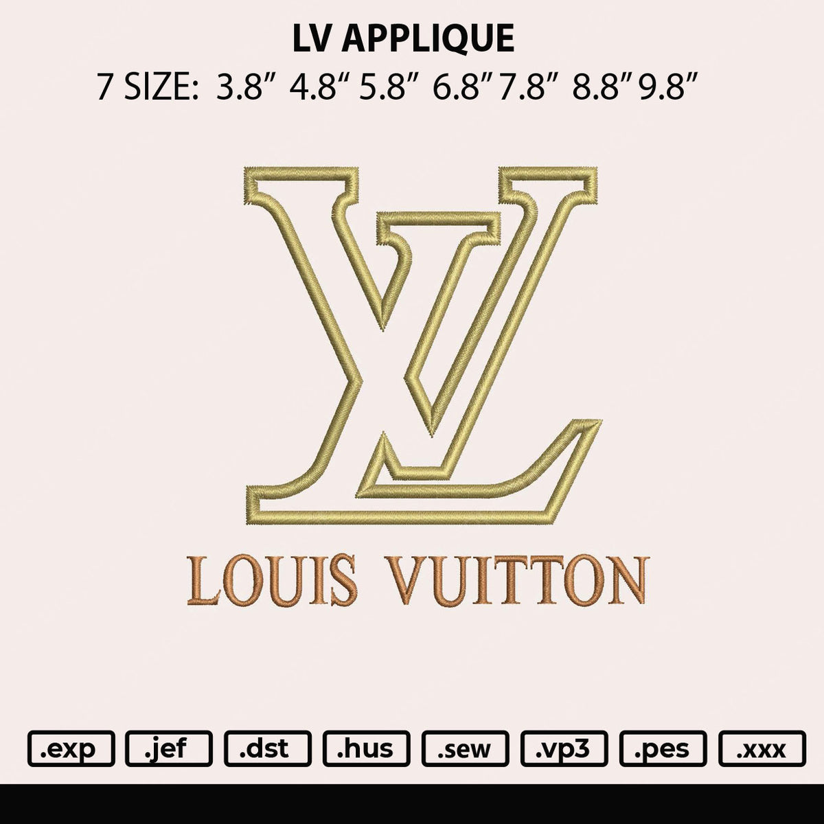Louis Vuitton machine embroidery design files instant download