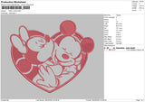 Mickey Love Embroidery File 4 size