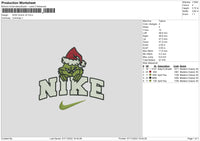 Nike Grinch V4 Embroidery File 6 sizes
