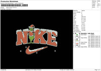 Nike Grinch V5 Embroidery File 6 sizes