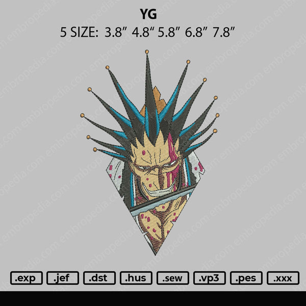YG Embroidery File 5 Size