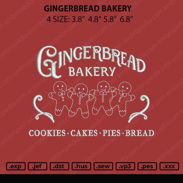 Ginger Bread Embroidery File 4 size