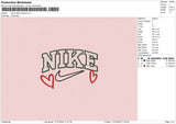 Nike Outline Hearts Embroidery File 4 size