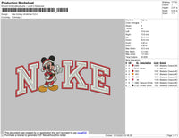 Nike Mickey Christmas Embroidery File 4 size