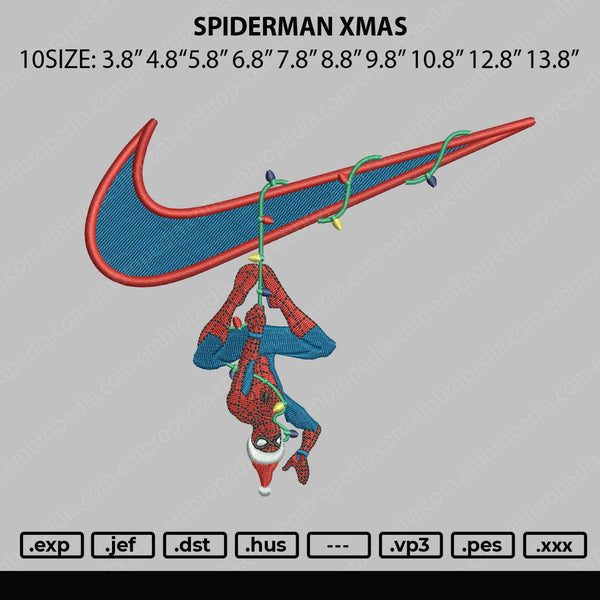 Spiderman Xmas Embroidery File 10 size