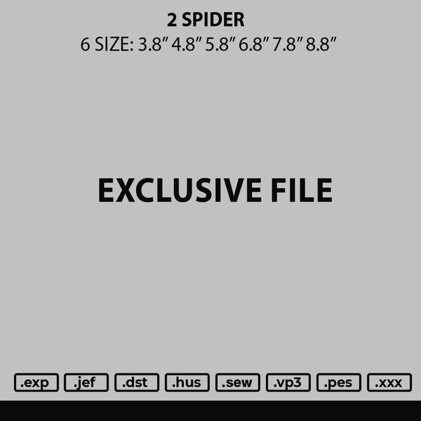 2 Spider Embroidery File 6 sizes