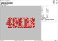 49ers Red Embroidery File 6 sizes