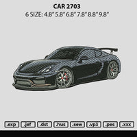 Car 2703 Embroidery File 6 sizes