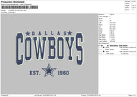 Dallas Cowboys Embroidery File 6 sizes