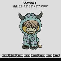Cow2604 Embroidery File 6 sizes