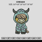 Cow2604 Embroidery File 6 sizes