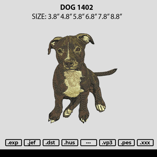 Dog 1402 Embroidery File 6 sizes