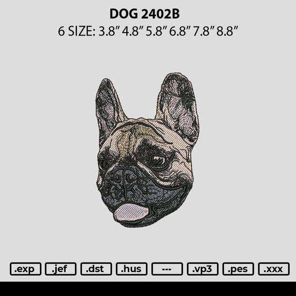 Dog 2402b Embroidery File 6 sizes