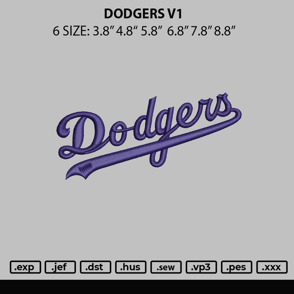 Dodgers V1 Embroider File 6 sizes