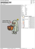 Ghost Smile Embroidery File 6 sizes