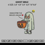 Ghost Smile Embroidery File 6 sizes