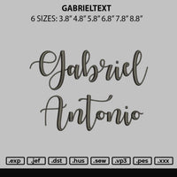 Gabrieltext Embroidery File 6 sizes