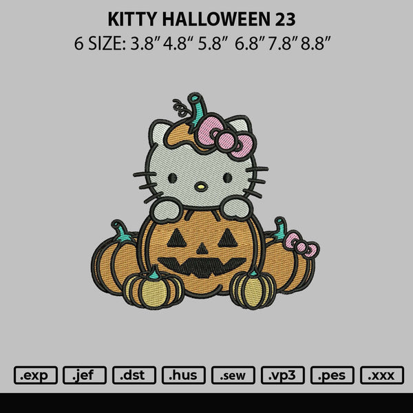 Kitty Halloween 23 Embroidery File 6 sizes