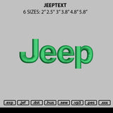 Jeeptext Embroidery File 6 sizes