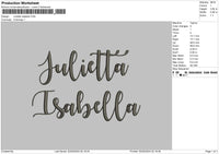 Juilettatext Embroidery File 6 sizes