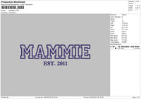 Mammietext Embroidery File 6 sizes