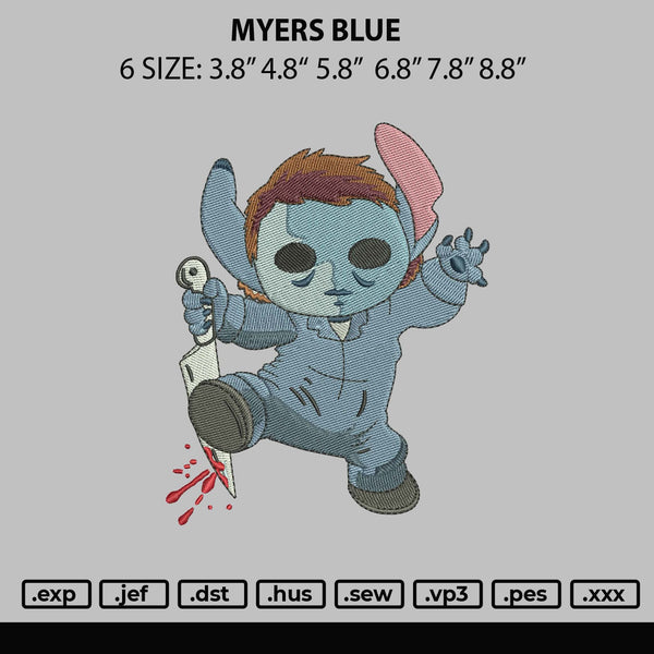 Myers Blue Embroidery File 6 sizes
