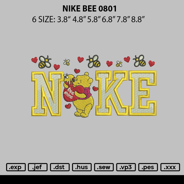Nike Bee 0801 Embroidery File 6 sizes