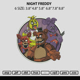 Night Freddy Embroidery File 6 sizes