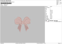 Pink Bow Embroidery File 6 sizes