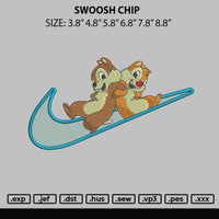 Swoosh Chip Embroidery File 6 sizes