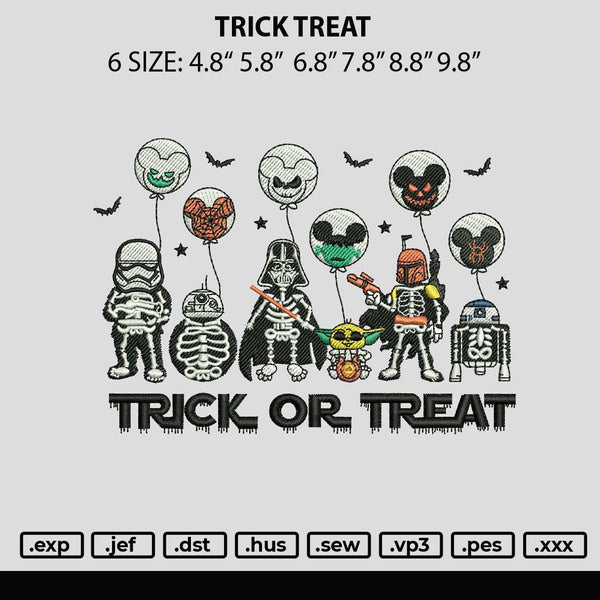 Trick Treat Embroidery File 6 sizes