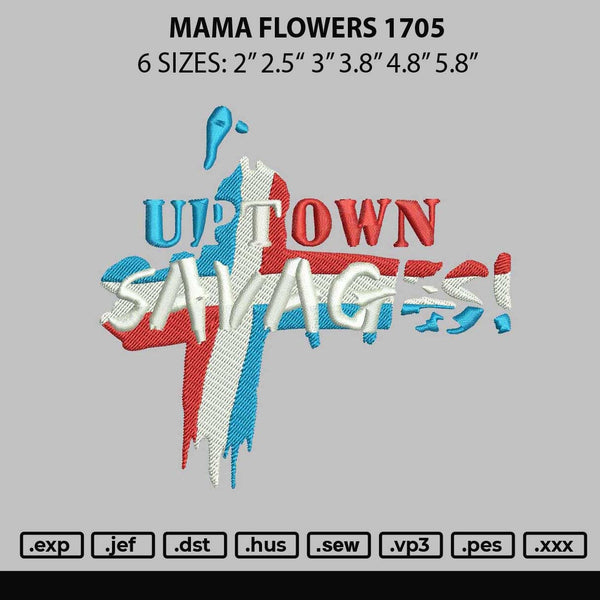 Uptown1705 Embroidery File 6 sizes