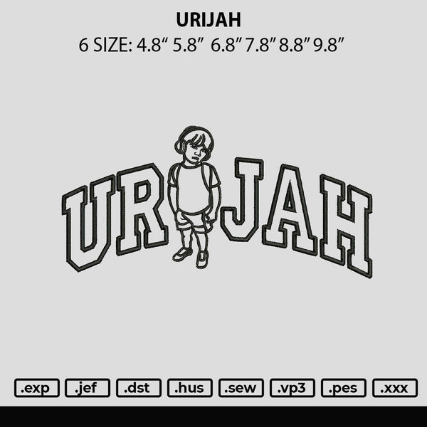 Urijah Embroidery File 6 sizes