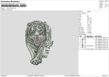 White Tiger Embroidery File 6 sizes