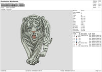 White Tiger Embroidery File 6 sizes