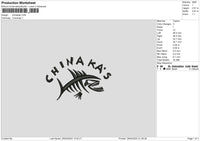 Fish Text Embroidery File 6 sizes