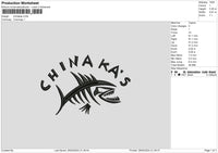 Fish Text Embroidery File 6 sizes