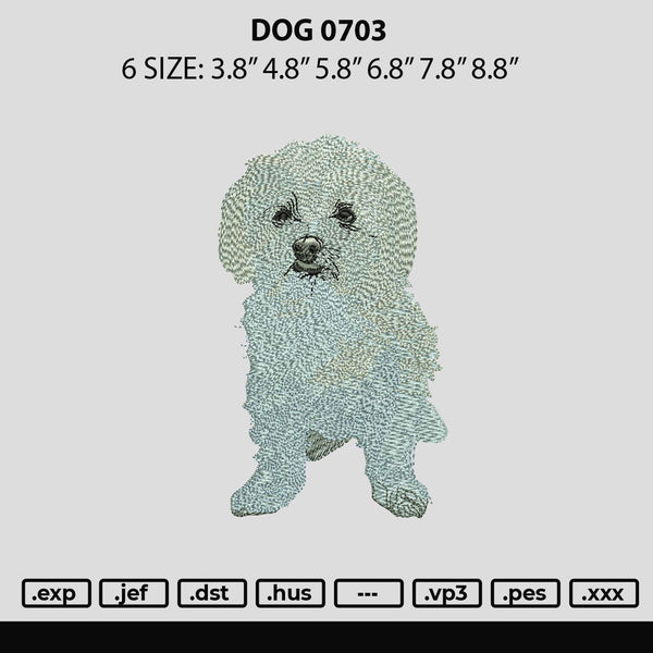 Dog 0703 Embroidery File 6 sizes