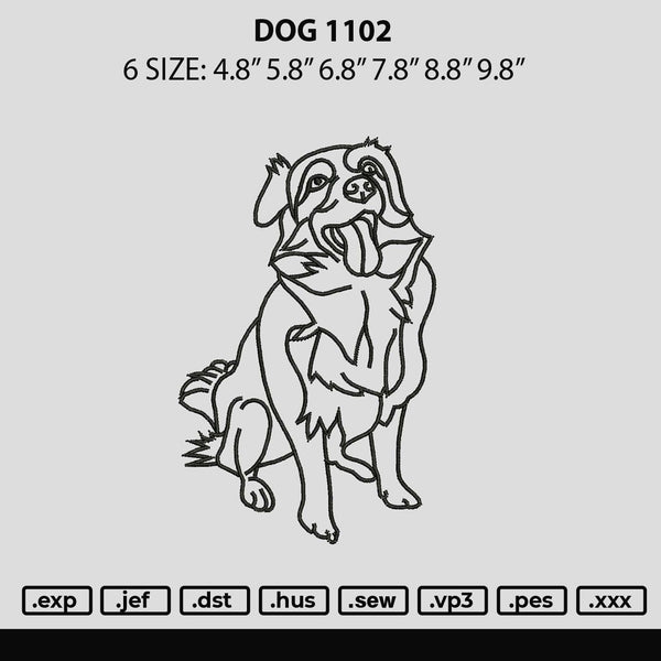 Dog 1102 Embroidery File 6 sizes