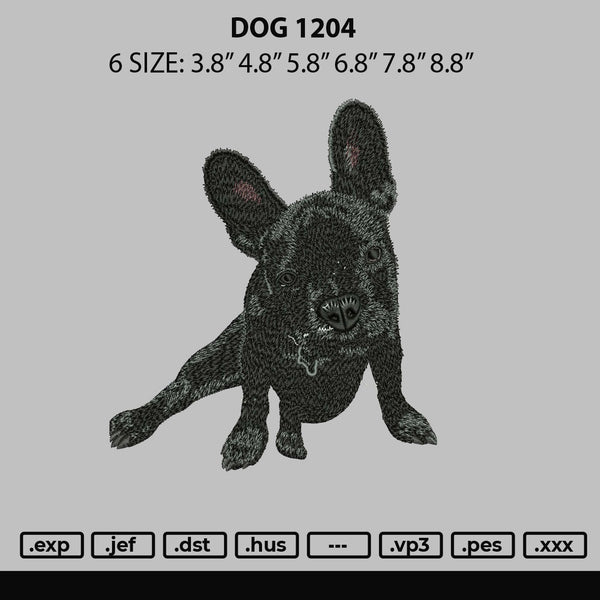 Dog 1204 Embroidery File 6 sizes