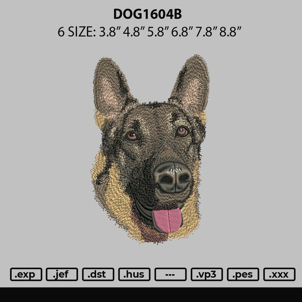 Dog1604b Embroidery File 6 sizes