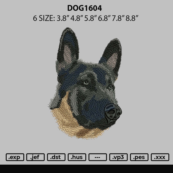 Dog1604 Embroidery File 6 sizes