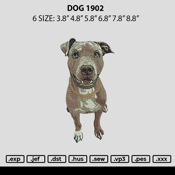 Dog 1902 Embroidery File 6 sizes