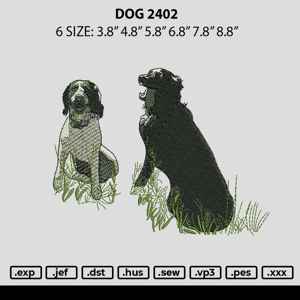 Dog 2402 Embroidery File 6 sizes