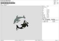 Dolphine Embroidery File 6 sizes